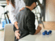 a man holding his lower back