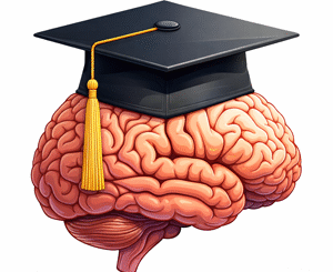 AI generated brain wearing a doctor hat